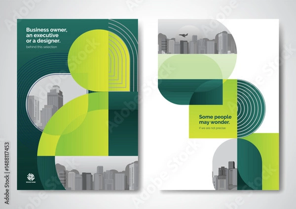 Fototapeta Template vector design for Brochure, AnnualReport, Magazine, Poster, Corporate Presentation, Portfolio, Flyer, infographic, layout modern size A4, Front and back, Easy to use and edit.