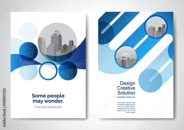 Fototapeta Template vector design for Brochure, AnnualReport, Magazine, Poster, Corporate Presentation, Portfolio, Flyer, infographic, layout modern size A4, Front and back, Easy to use and edit.