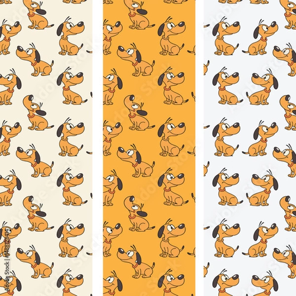 Fototapeta Dogs Meeting Seamless Vector Pattern Design