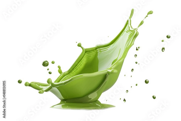 Obraz Matcha splash on white background