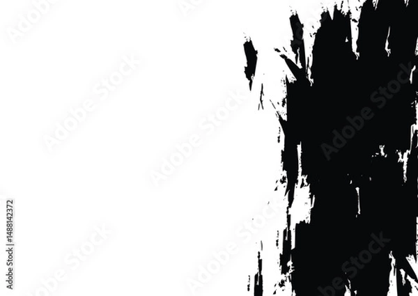 Fototapeta Abstract Vector Black and White Grunge Brush Stroke Texture Background. illustration vector design.