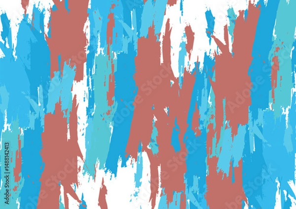 Fototapeta Abstract vector Brush Stroke Pattern in Earth and Aqua Tones design.Splash Background design. illustration vector design.