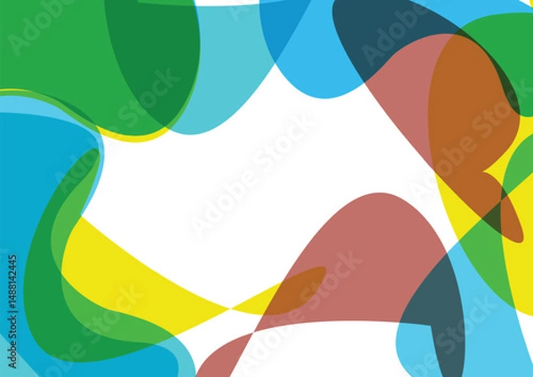 Fototapeta Abstract Organic Fluid Shapes Background in Soft Color. illustration vector design