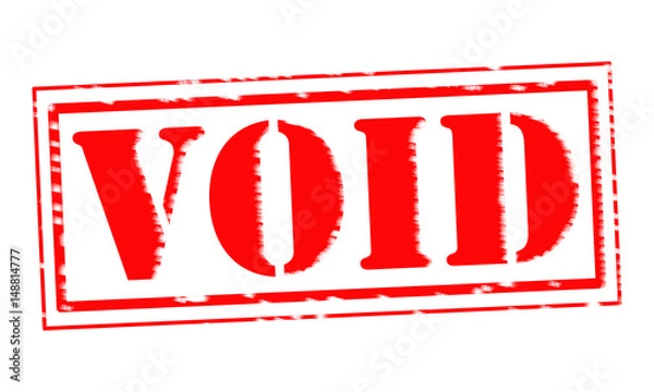 Obraz Void czerwony tekst na białym backgroud
