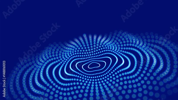 Obraz Abstract vector wave with interweaving lines and dots. Digital technologies - big data research.