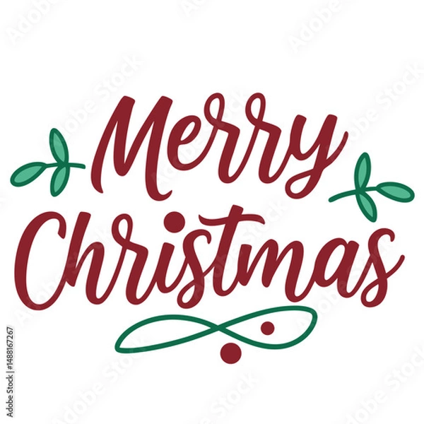 Obraz    Merry Christmas typography vector illustration.

