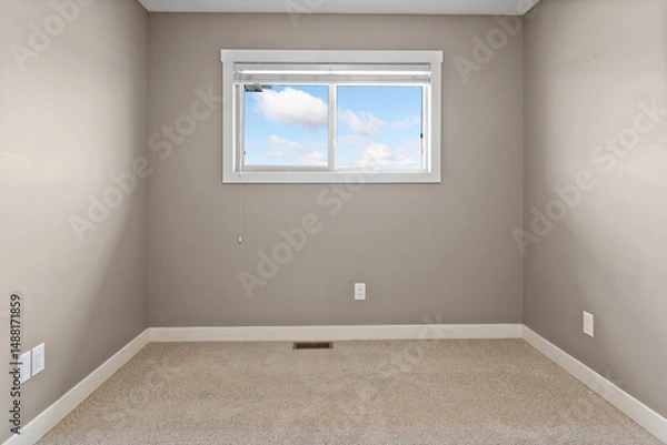 Fototapeta Room with a window and a white wall