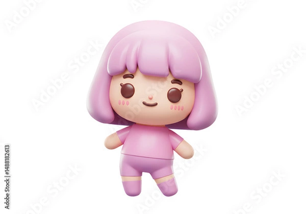 Fototapeta パステルカラーの可愛い女の子 優しい光に包まれて微笑む