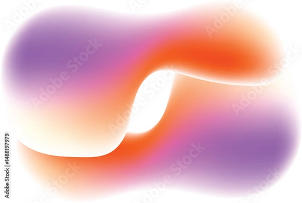 Fototapeta Abstract orange purple gradient fluid shapes