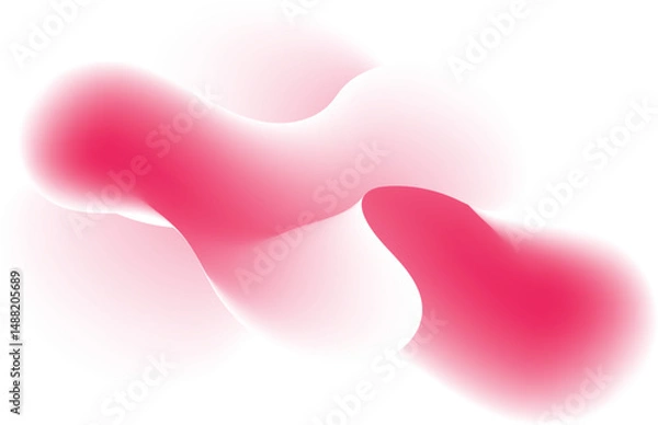 Fototapeta Abstract pink fluid shapes white background design