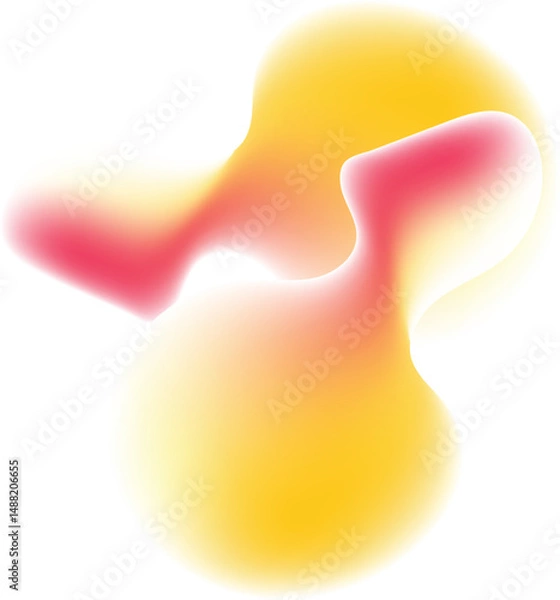 Fototapeta Abstract yellow and pink fluid shapes design