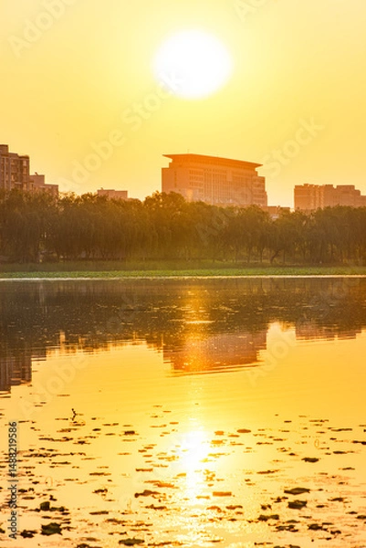 Obraz Skyline Landscape of North China Waterfront Cities