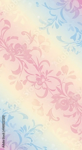 Obraz Pastel Gradient Floral Pattern Background with Light Color Harmony