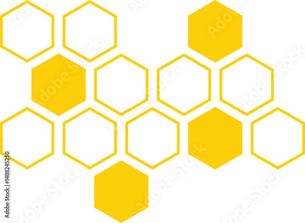 Fototapeta yellow honeycomb icon, honeycomb outline symbol vector illustration.