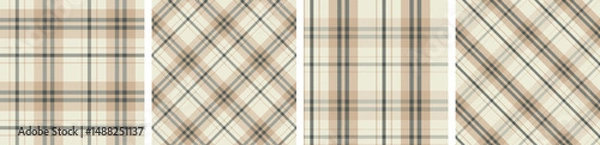 Fototapeta Plaid pattern set seamless tartan check plaid for skirt, tablecloth, blanket, duvet cover, or other modern fashion print.