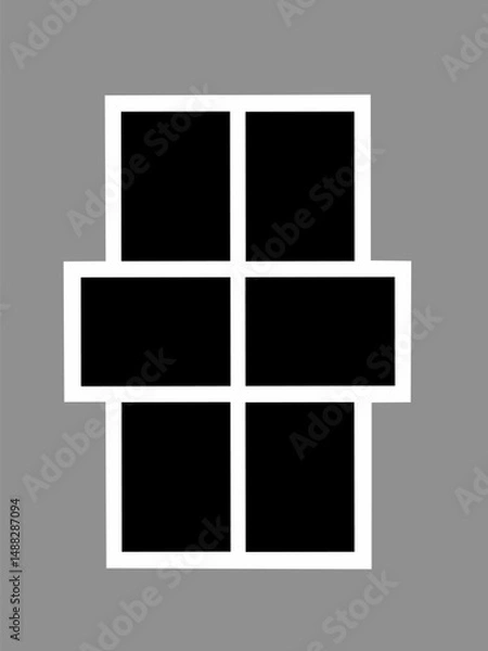 Obraz Empty photo frames, vector collage template layout of six photo frames