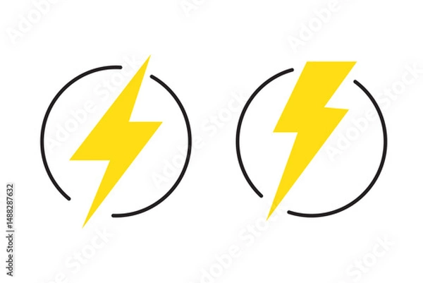 Fototapeta flash lightning bolt icon. Electric power symbol. flat style - stock vector. 