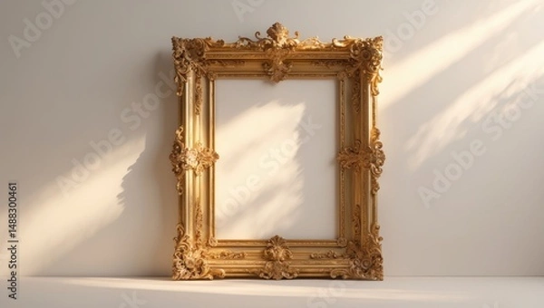 Fototapeta Classic picture frame on a plain white background.