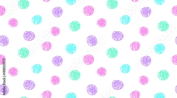Fototapeta hand drawn circles, simple seamless pattern