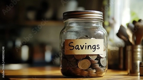 Obraz Savings Jar: A symbol of financial security and future planning