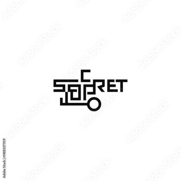Obraz Top secret key typographic logo.