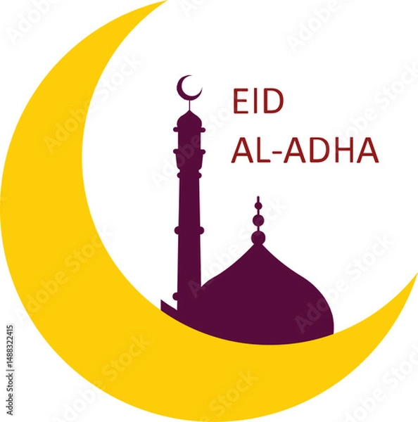 Fototapeta  vector illustration of greeting templates for Eid al-Fitr and Eid al-Adha