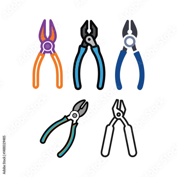 Fototapeta Vector illustration of a pliers