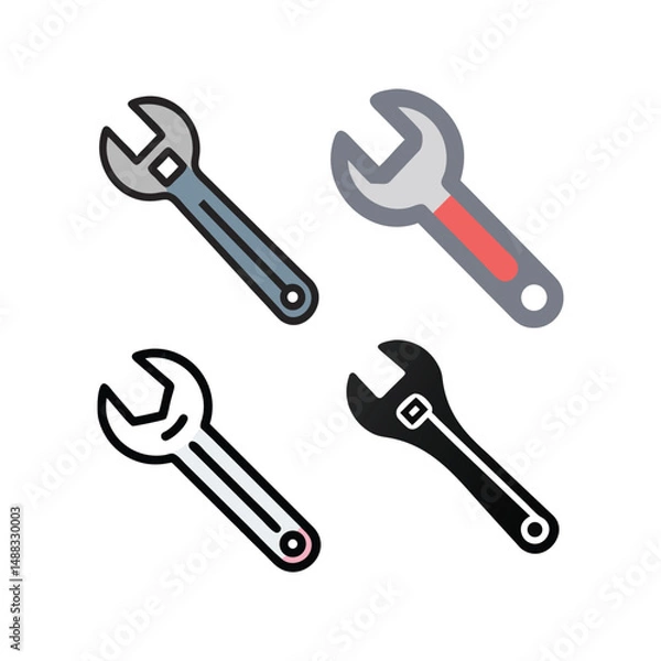 Fototapeta Adjustable wrench icon 