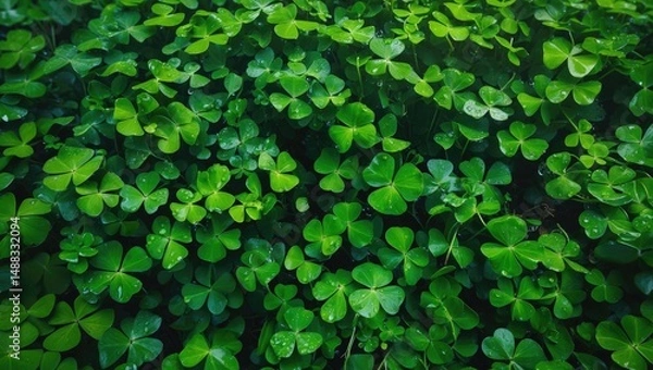 Obraz A seasonal design of clover plants