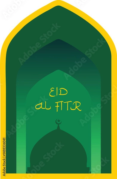Fototapeta  vector illustration of greeting templates for Eid al-Fitr and Eid al-Adha