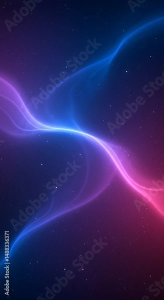 Obraz Abstract Deep Blue and Magenta Waves with Stars Background Concept