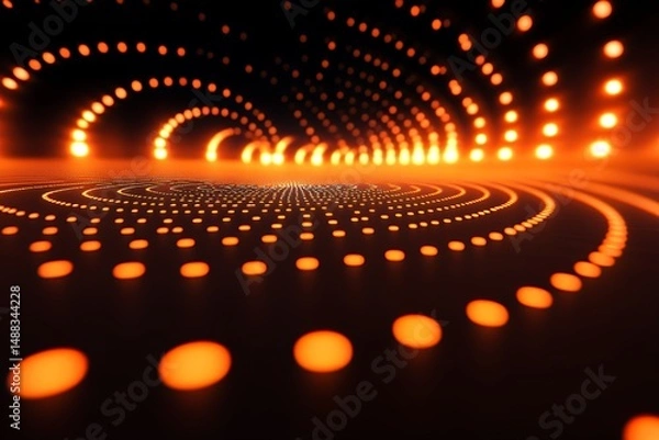 Fototapeta Glowing Tunnel of Light: Abstract Perspective