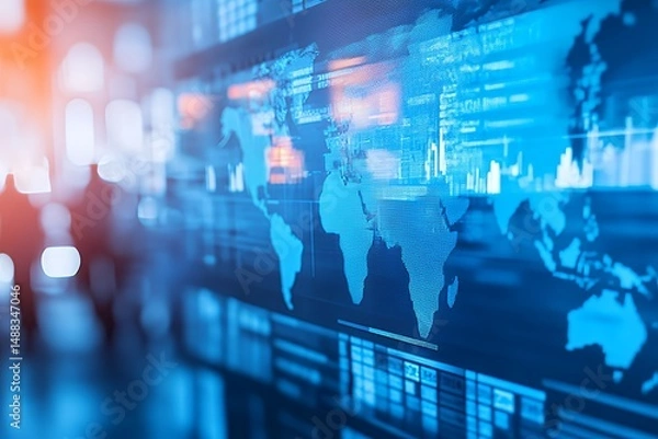 Fototapeta Global Market Data Visualization