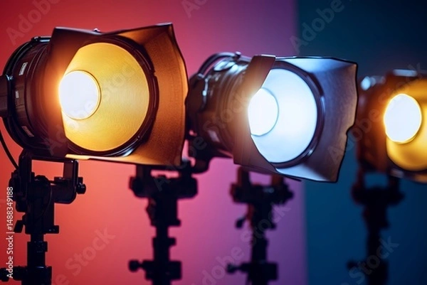 Fototapeta Stage Lighting Array: Warm and Cool Tones