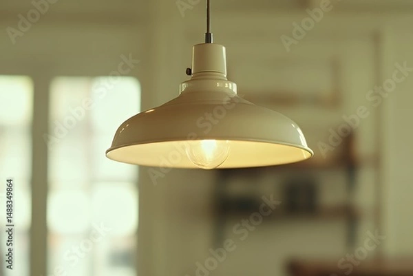 Fototapeta Hanging Lamp Fixture in Warm Interior