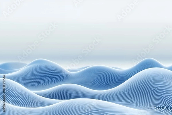 Fototapeta Serene Blue Waves: Abstract Textured Landscape