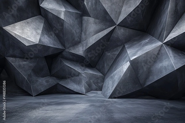 Fototapeta Abstract Geometric Stone Cave: Modern Textured Background