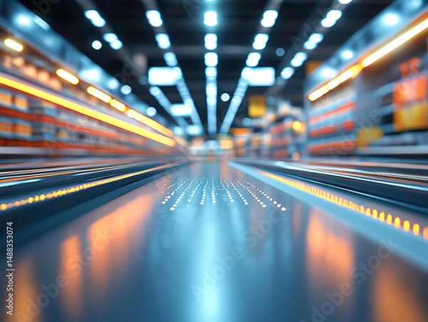 Obraz Futuristic Retail Space with Dynamic Lighting