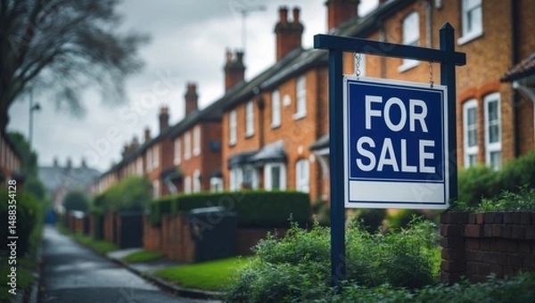 Obraz Housing row in Britain featuring 'For Sale' sign