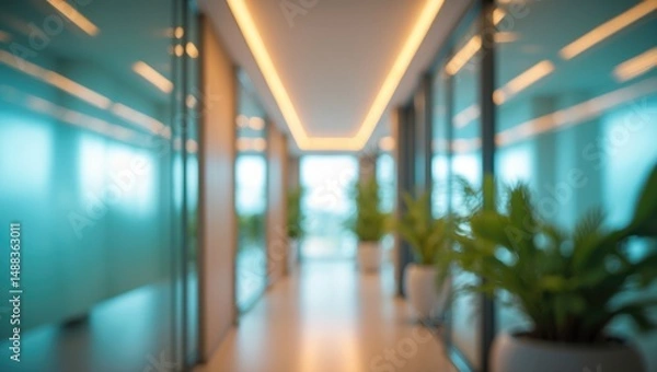 Obraz Defocused hotel decor with abstract blur for background in a modern setting