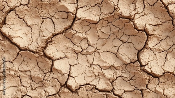 Obraz Cracked Brown Desert Sand Texture Background : Suitable for Be Used as a Background in Any Project (Print, Graphic Design, Web Design, as Photo Overlays and also As a Mask to Fill Any Shape or Text)