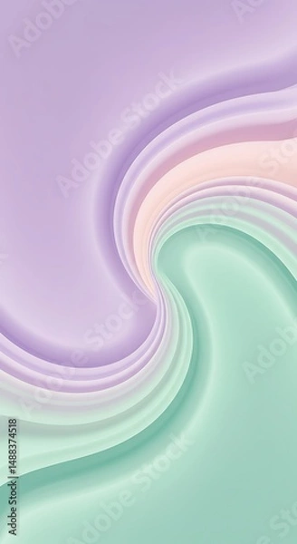 Fototapeta Subtle Pastel Waves A Calming Abstract Digital Background Art