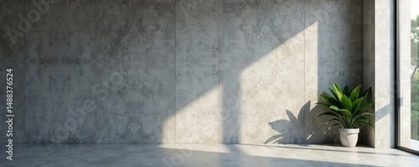 Fototapeta Clean modern design featuring textured concrete wall with subtle illumination, design, lighting, background