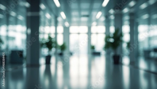 Fototapeta Fuzzy image of an unoccupied lobby. Indistinct photo. Backdrop.