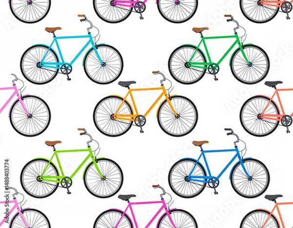 Fototapeta Bicycle Pattern Set