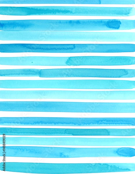 Fototapeta Blue watercolor stripes create a serene and artistic background, evoking a sense of calm and creativity