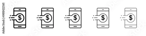 Fototapeta Mobile banking icon concept. graphic design, logo, Web, UI.