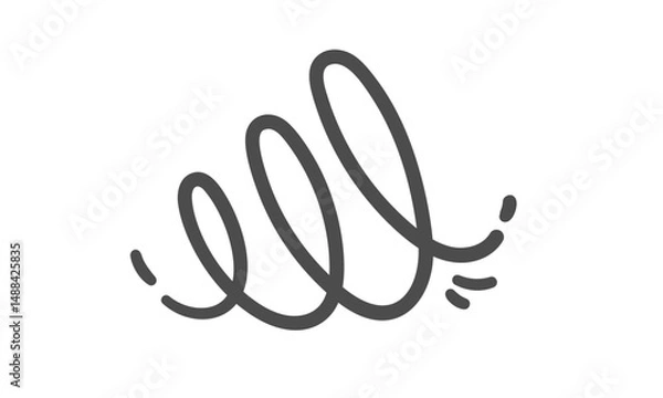 Fototapeta Spiral wind icon, twirl, vortex, swirl, draft, airflow, zephyr, air, whirlwind, curl, monoline breeze, wind stream, gust, air swirl, vector outline, movement, spiral line.