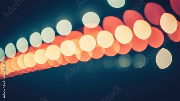 Fototapeta Abstract design of colorful blurred lights in a flowing pattern.