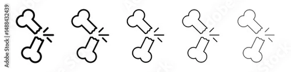 Fototapeta Broken bone icon concept. graphic design, logo, Web, UI.